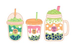 Hình ảnh cốc trà sữa file vector mẫu CR635