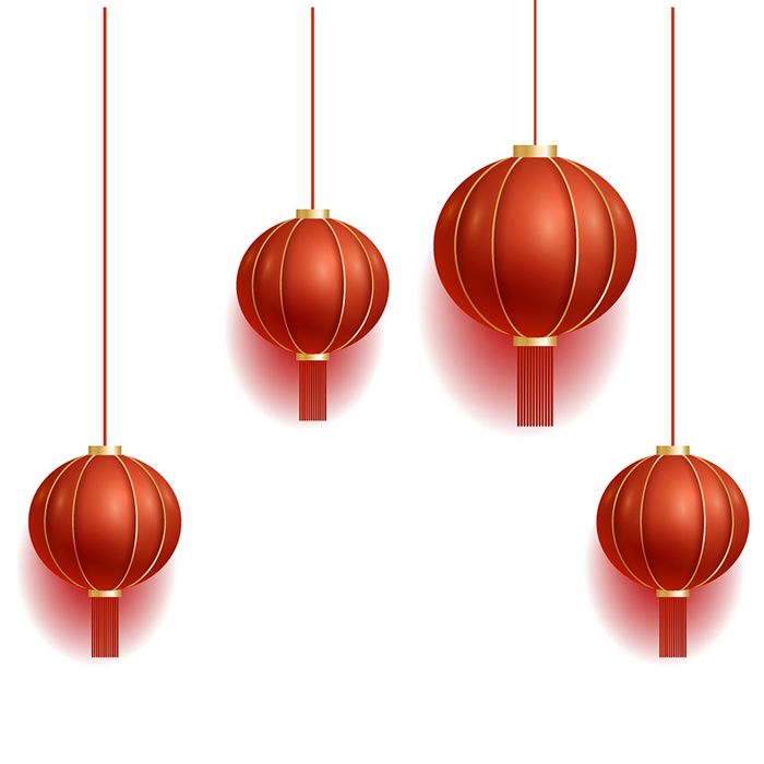 Hình ảnh đèn lồng trang trí màu đỏ file vector mẫu CR414
