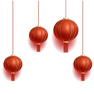 Hình ảnh đèn lồng trang trí màu đỏ file vector mẫu CR414