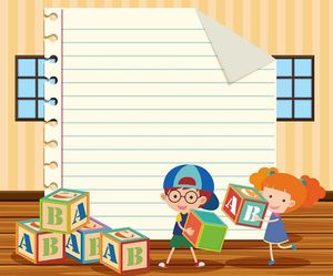 Background bé học tập edu file vector mẫu CR222
