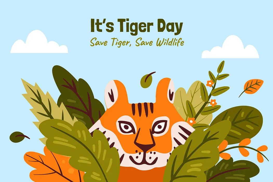 Banner chú hổ trong rừng flie vector mẫu KS58