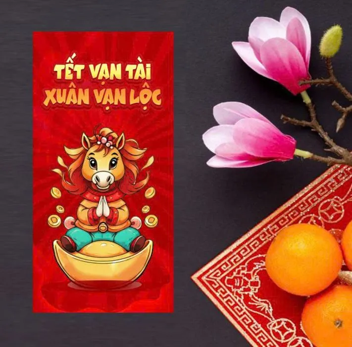 Mẫu Lì Xì 2026 Phong Cách Tết Vạn Tài Xuân Vạn Lộc CDR