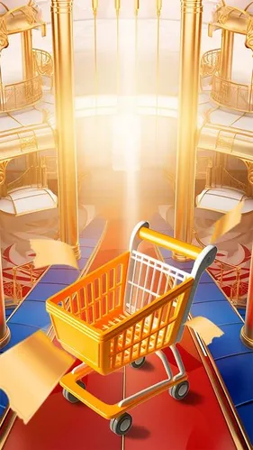 Background Thương Mại Điện Tử Cao Cấp - Giỏ Hàng & Cổng Vàng PSD