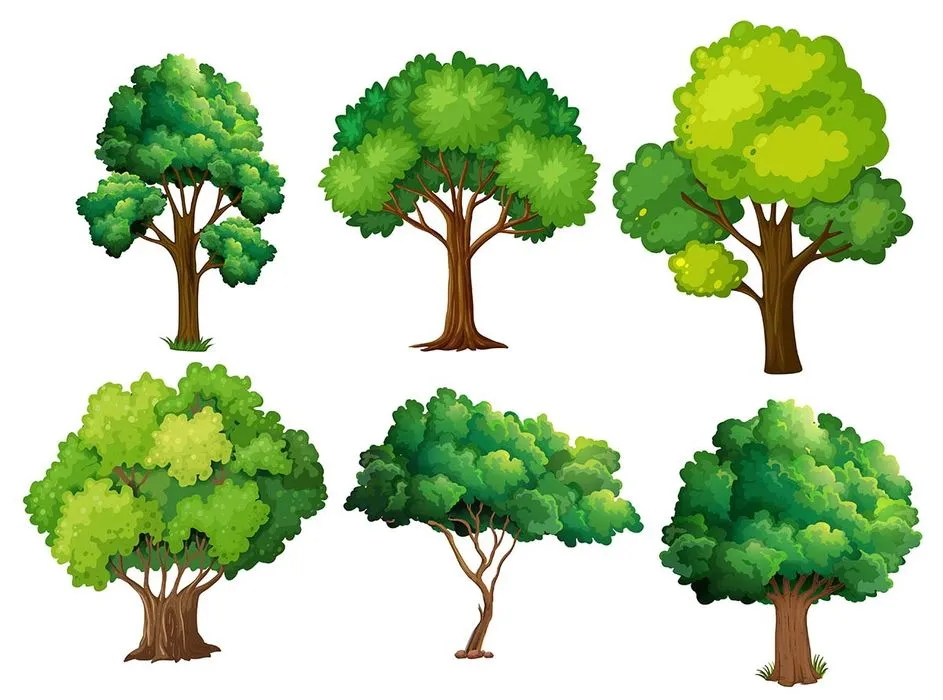 Bộ sưu tập cây xanh file vector mẫu KK21