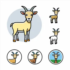 Hình ảnh hai chú dê file vector mẫu KS504
