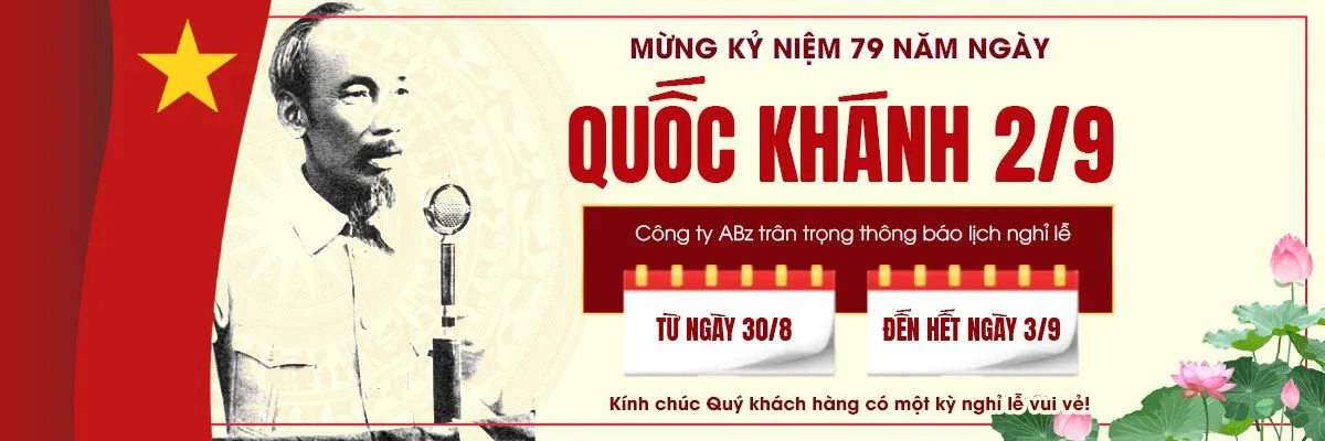 Banner thông báo lịch nghỉ lễ quốc khánh file PSD mẫu KT65