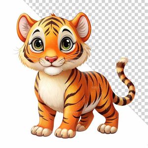 Hình ảnh chú hổ con đáng yêu file PNG mẫu CR1092