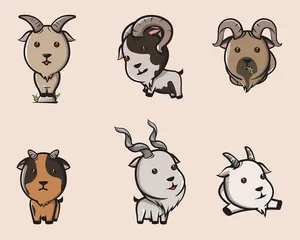 Hình ảnh chú dê file vector mẫu KS545