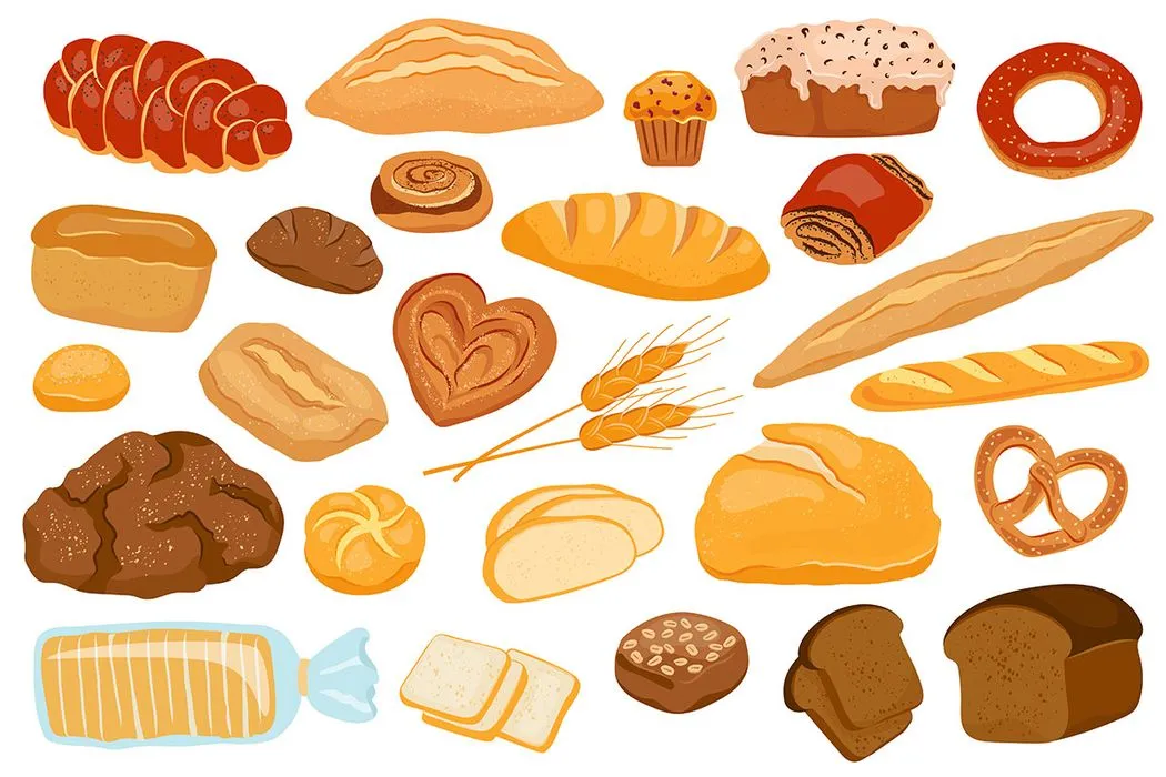 Bộ Sưu Tập Hình Minh Họa Bánh Mì Đa Dạng - Vector EPS