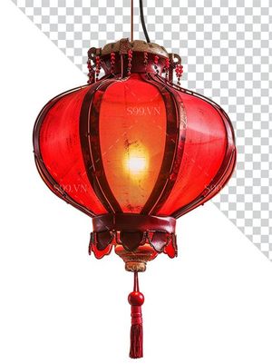 Hình ảnh dây đèn lồng màu đỏ file PNG mẫu CR563