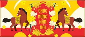 Banner Tết Giáp Ngọ Đỏ Vàng - Chúc Mừng Năm Mới Nổi Bật