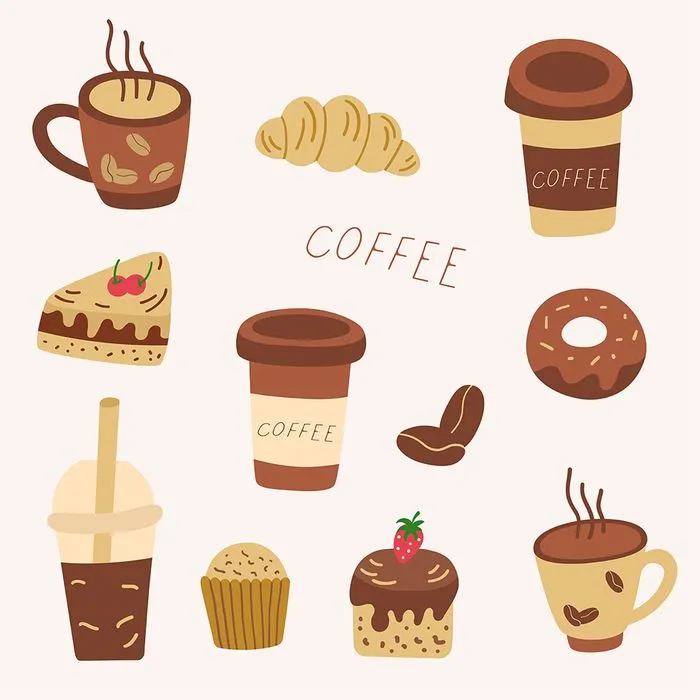 Hình ảnh cốc cafe file vector mẫu KS798
