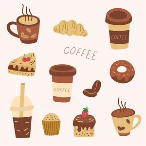 Hình ảnh cốc cafe file vector mẫu KS798