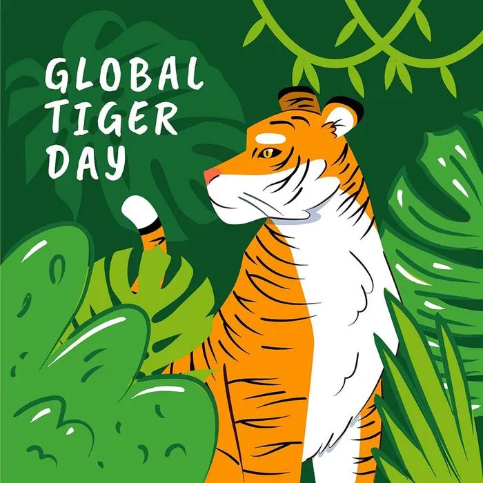 Poster chú hổ ngồi trong rừng flie vector mẫu KS87
