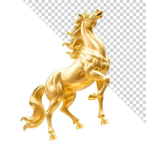 Hình ảnh chú ngựa vàng PNG chất lượng cao cho thiết kế đồ họa