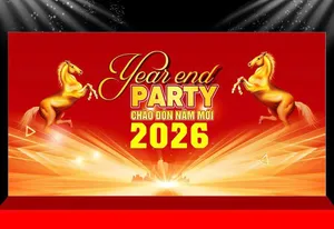 Backdrop Tết 2026 Đón Năm Mới Hoàng Kim - File CDR Thiết Kế Chuyên Nghiệp