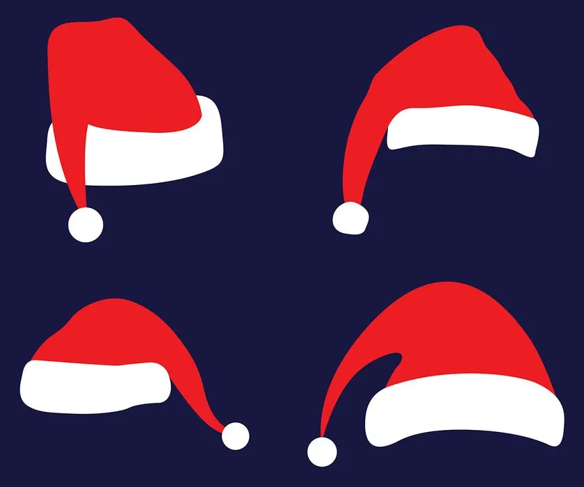 Bộ sưu tập những chiếc mũ ông già noel file vector mẫu CR1864