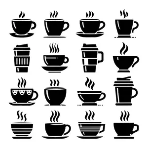 Hình minh họa cốc cafe file vector mẫu KS852