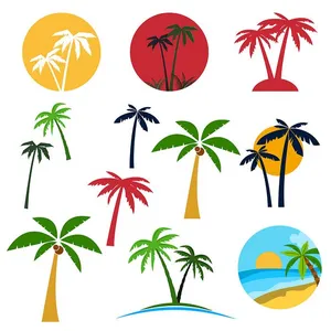 Hình ảnh cây dừa file vector mẫu KS612