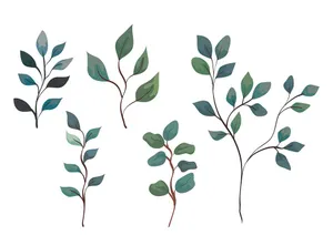 Cành Lá Xanh Tươi - Hình Minh Họa Vector EPS Đa Dụng cho Thiết Kế