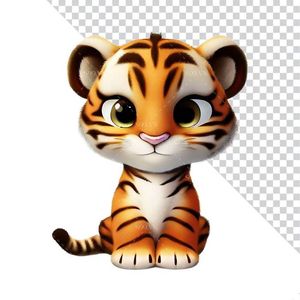 Hình ảnh chú hổ con đáng yêu file PNG mẫu CR1045