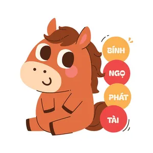 Linh Vật Ngựa Tết 2026 – Bình Ngọ Phát Tài – Vector Minh Họa Dễ Thương