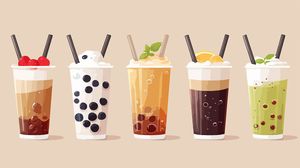 Hình ảnh cốc trà sữa hoa quả file vector mẫu CR640