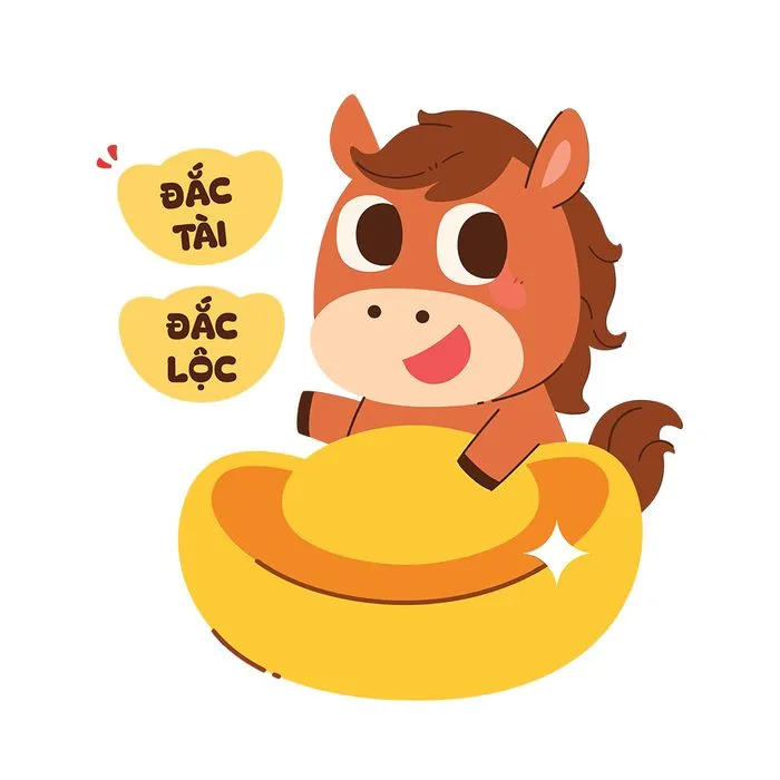 Linh Vật Chú Ngựa Tết 2026 Đắc Tài Đắc Lộc - Hình Minh Họa Vector EPS