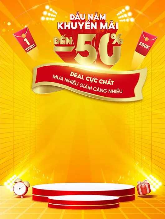 Background Sale Tết Vàng Rực Rỡ, Giảm Giá Sốc 50% - File EPS Đa Năng