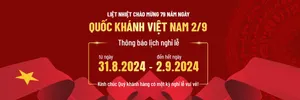 Banner thông báo lịch nghỉ lễ quốc khánh file PSD mẫu KT55