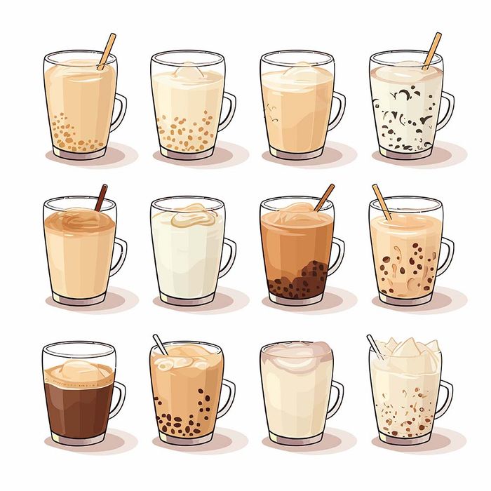 Hình ảnh trà sữa trân châu đường đen file vector mẫu CR701