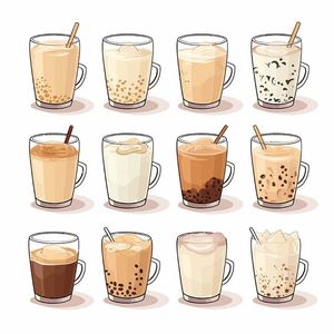Hình ảnh trà sữa chân trâu đường đen file vector mẫu CR701