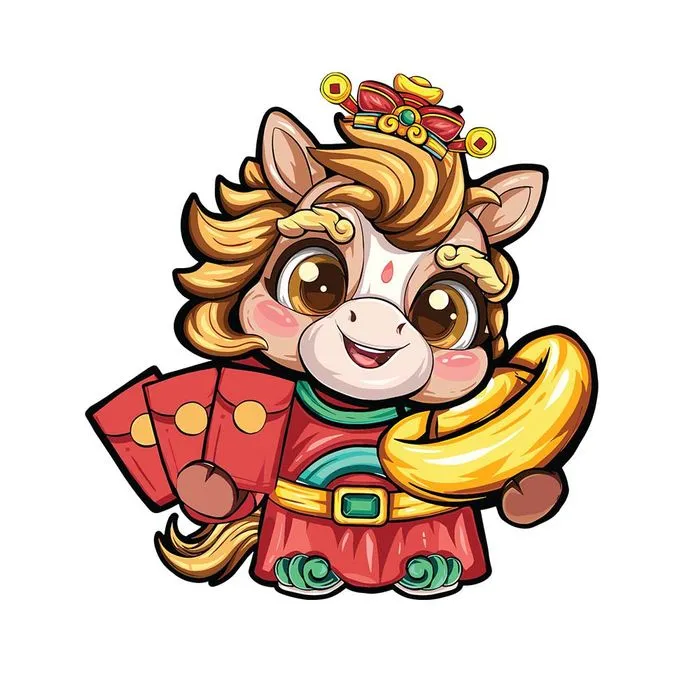 Linh Vật Ngựa Tết Nguyên Đán Dễ Thương - File EPS Vector Chất Lượng Cao