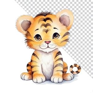 Hình ảnh chú hổ con đáng yêu file PNG mẫu CR1089