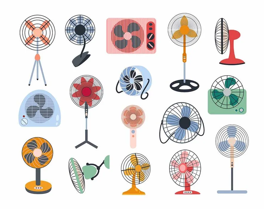 Bộ sưu tập quạt điện file vector mẫu OC73