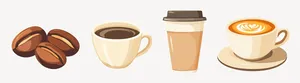 Hình minh họa cốc cafe file vector mẫu KS846