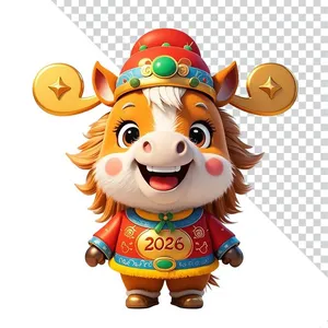 Linh Vật Ngựa Hoạt Hình Tết 2026 PNG - Thiết Kế Chúc Mừng Năm Mới