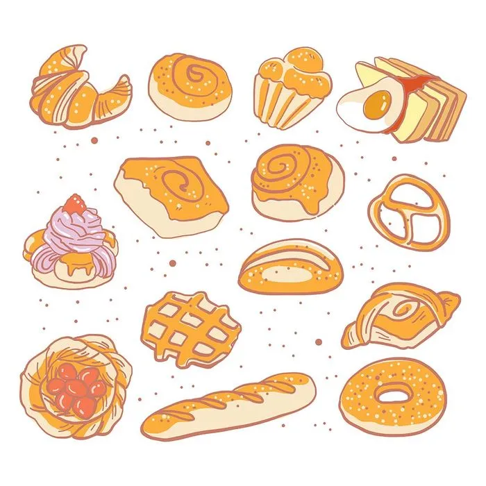 Bộ Sưu Tập Bánh Mì Minh Họa Dễ Thương – File Vector EPSv
