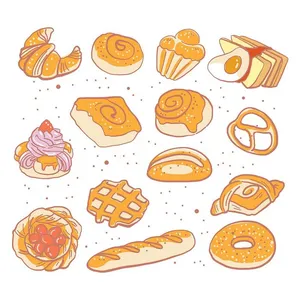 Bộ Sưu Tập Bánh Mì Minh Họa Dễ Thương – File Vector EPSv