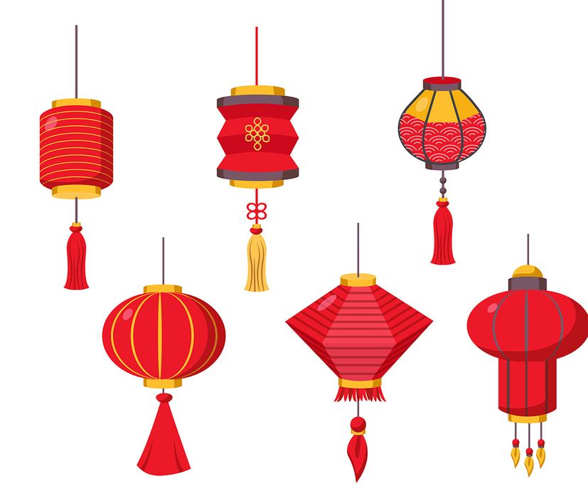 Bộ sưu tập đèn lồng nhiều hình dạng file vector mẫu CR514