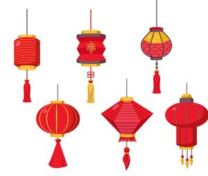Bộ sưu tập đèn lồng nhiều hình dạng file vector mẫu CR514