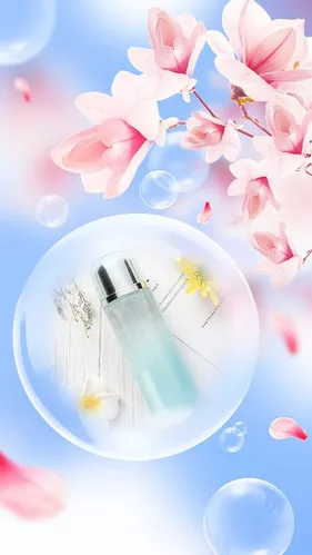 Poster Mỹ Phẩm Hoa Mộc Lan Thanh Khiết - File PSD Đa Lớp