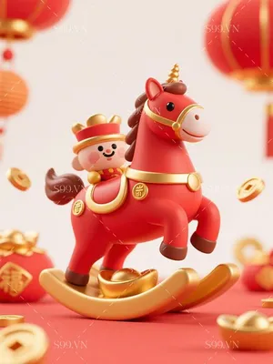 Minh Họa Tết Con Ngựa Dễ Thương - File PNG Chất Lượng Cao