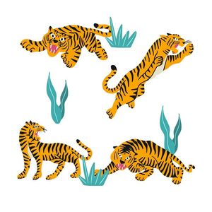 Hình ảnh chú hổ vằn file vector mẫu CR1506