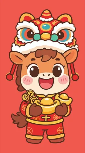 Hình Minh Họa Ngựa Tết 2026 Phong Cách Hoạt Hình Dễ Thương