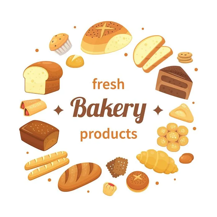 Bộ Sưu Tập Bánh Mì & Bánh Ngọt Minh Họa Vector EPS Độc Đáo