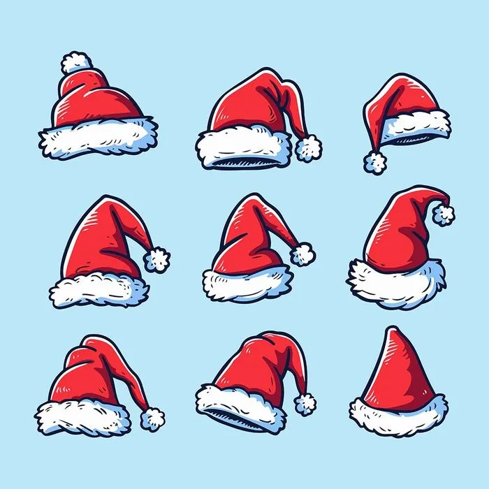 Hình ảnh mũ ông già noel file vector mẫu CR1741