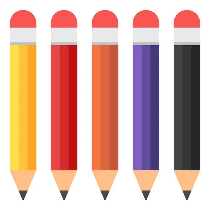 Bộ sưu tập cây bút chì nhiều màu sắc file vector mẫu HH58