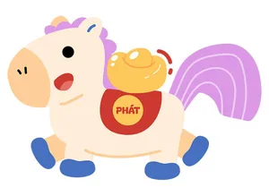 Linh Vật Tết Bính Ngọ 2026 - Hình Minh Họa Ngựa Vàng May Mắn