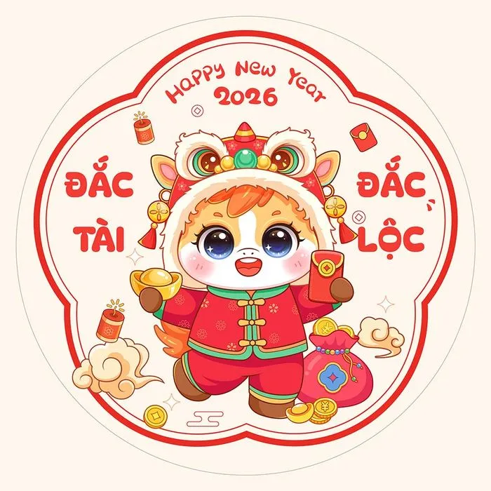 Linh Vật Ngựa Tết 2026 Đáng Yêu - Đắc Tài Đắc Lộc Minh Họa EPS